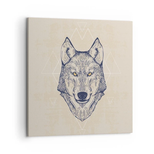 Lærredstryk - Billede på lærred - En alfa med et gennemtrængende blik - 50x50 cm