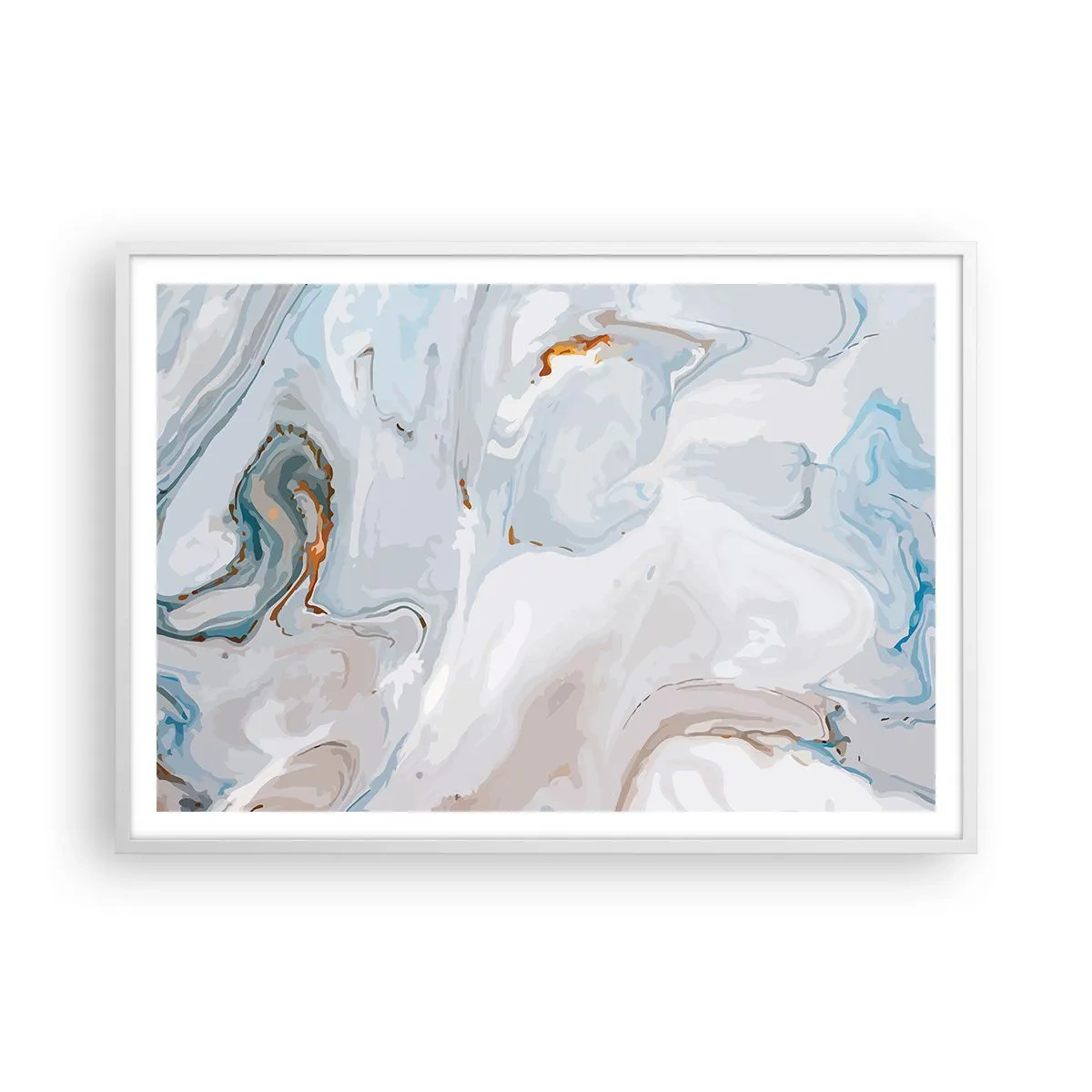 Plakat i hvid ramme - Hvid opløftet - 100x70 cm