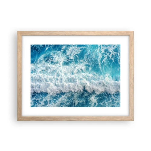 Plakat i ramme af lyst egetræ - Glædeligt og i spring - 40x30 cm