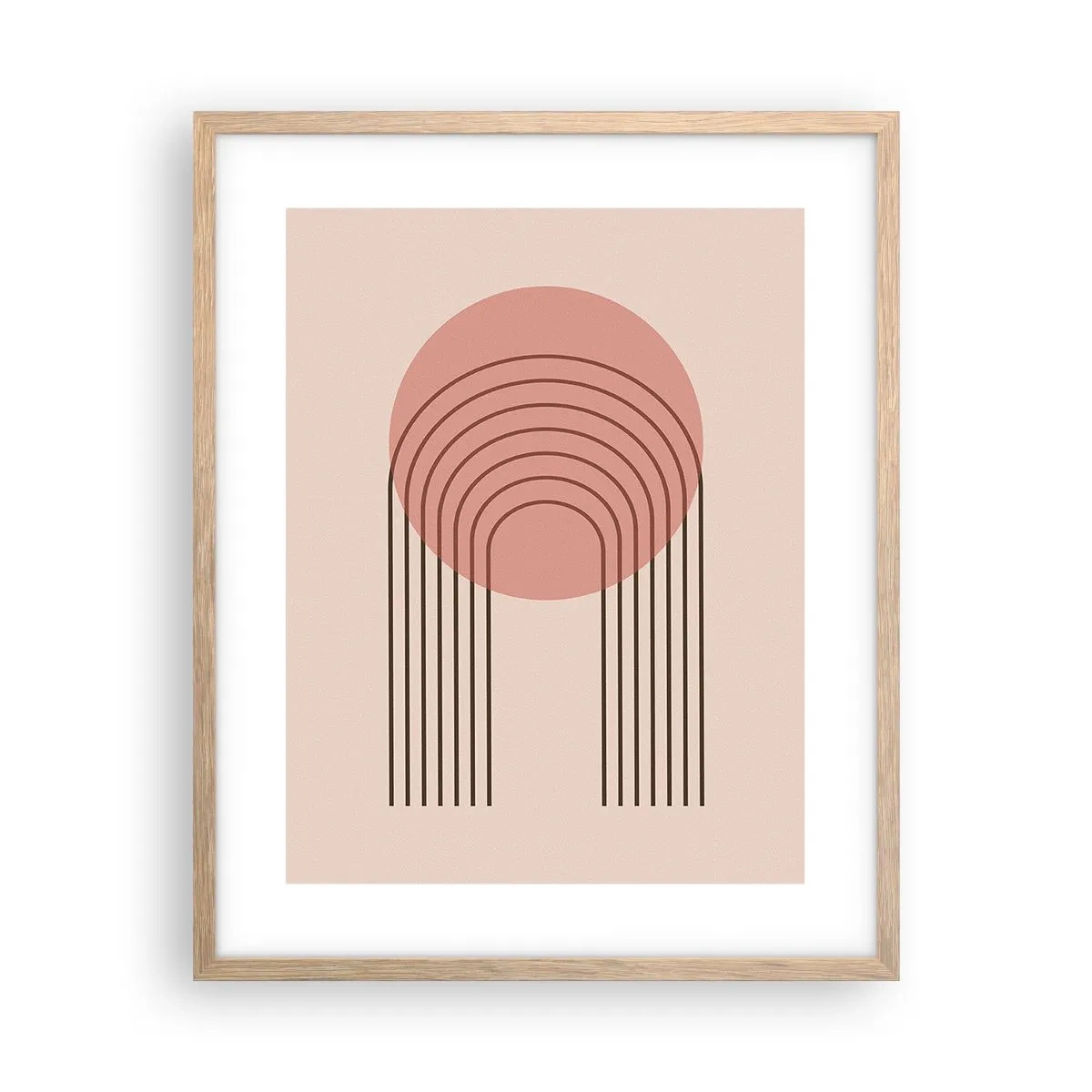 Plakat i ramme af lyst egetræ - Uimodståelig tiltrækningskraft - 40x50 cm