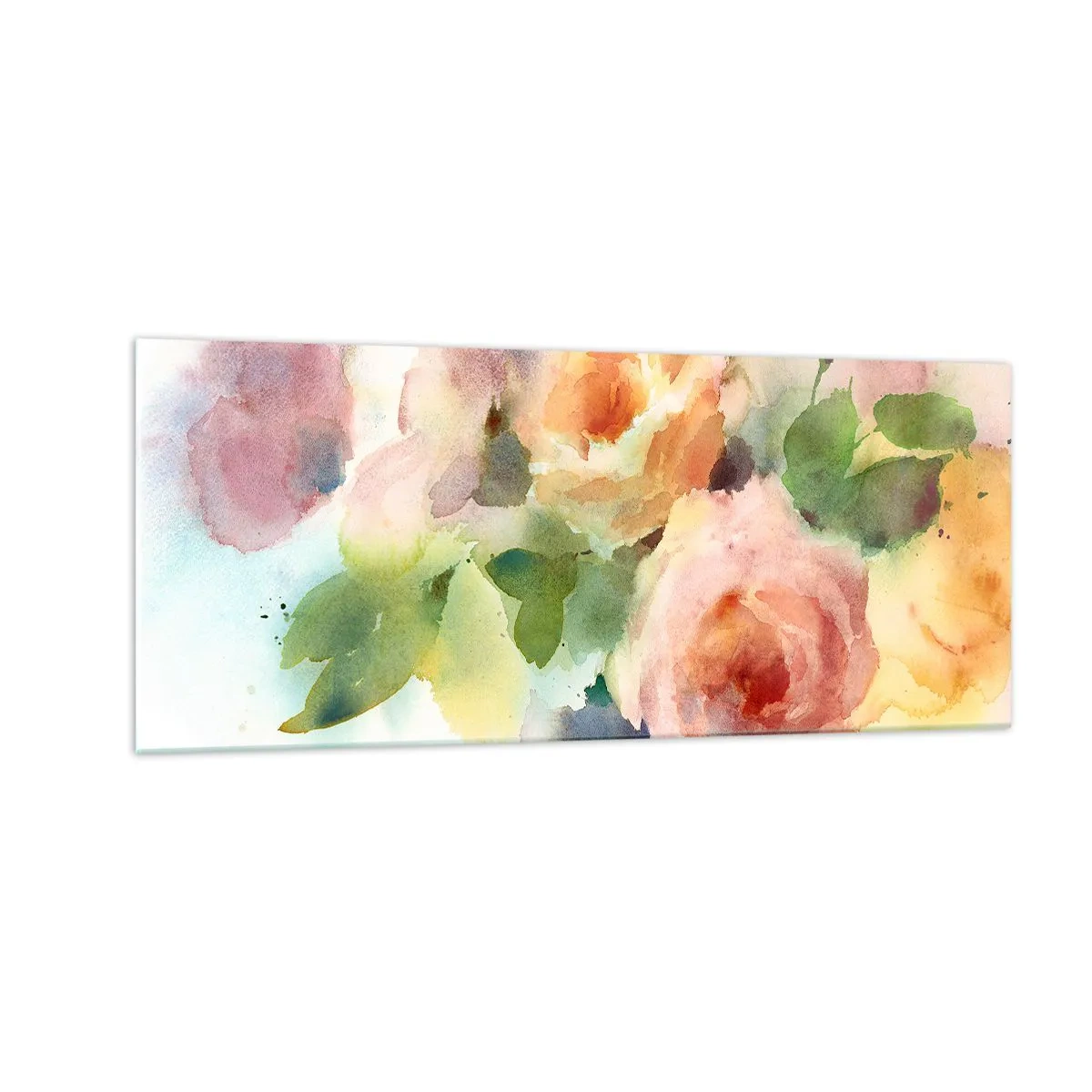 Billede på glas - Delikat som akvarelfarve - 100x40 cm