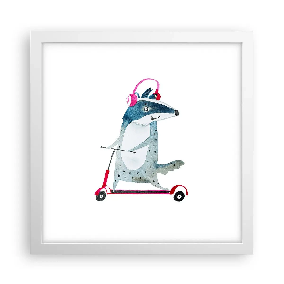Plakat i hvid ramme - Grævlingens glæder - 30x30 cm