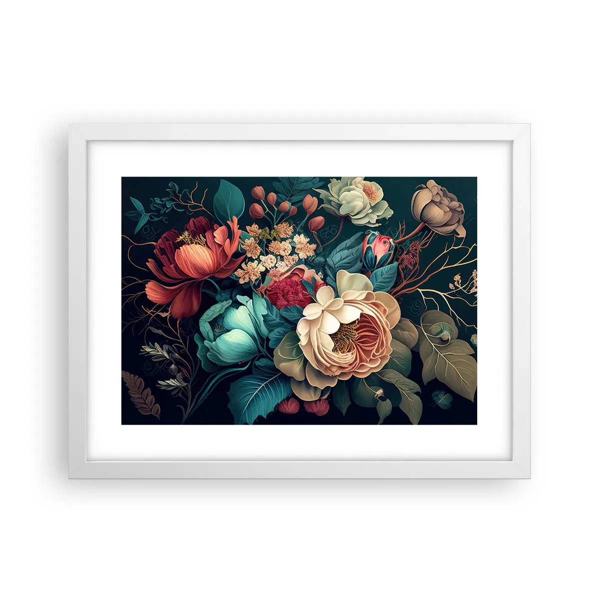 Plakat i hvid ramme - Charme fra det 19. århundrede - 40x30 cm