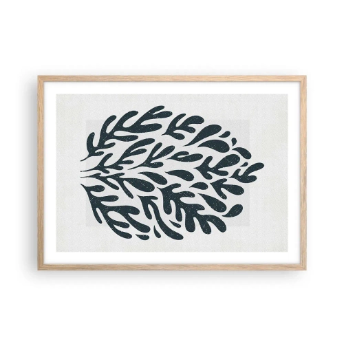 Plakat i ramme af lyst egetræ - Naturens former - 70x50 cm