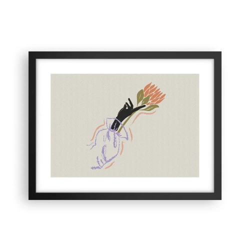 Plakat i sort ramme - En søsterlig berøring - 40x30 cm