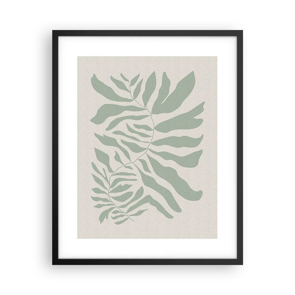 Plakat i sort ramme - Smaragdgrøn gren - 40x50 cm