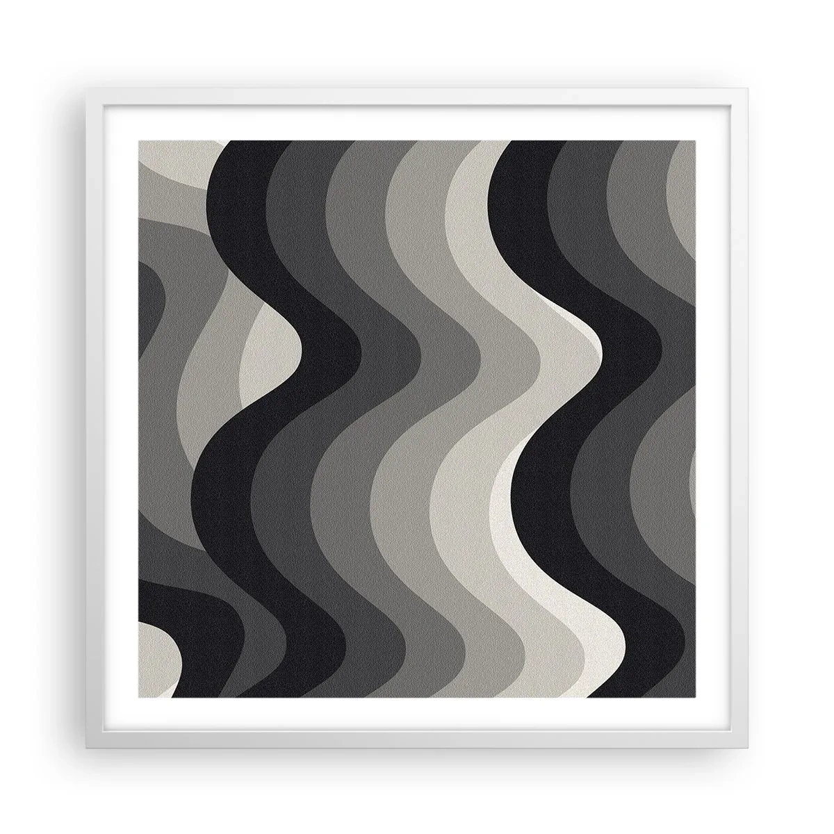 Plakat i hvid ramme - Bølge efter bølge - 60x60 cm