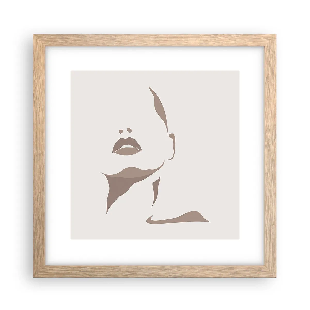 Plakat i ramme af lyst egetræ - Skabt af lys og skygge - 30x30 cm