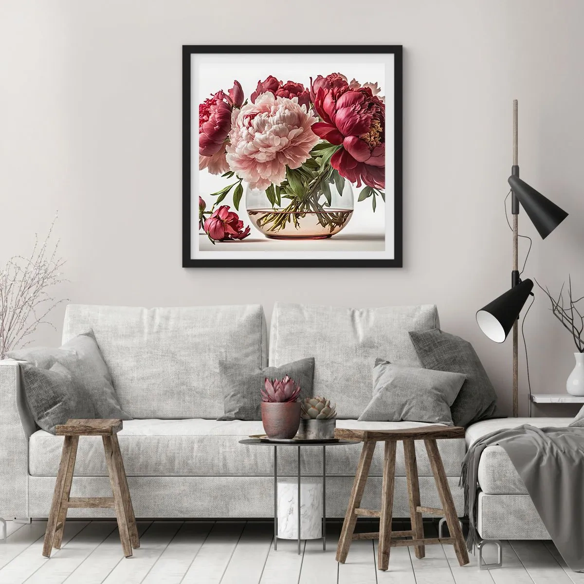 Plakat i sort ramme - I fuldt flor af skønhed - 60x60 cm