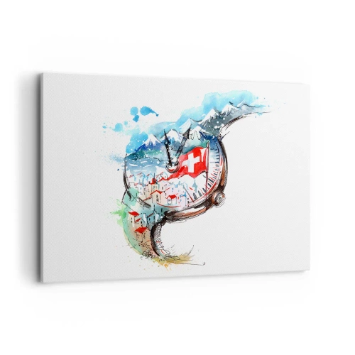 Lærredstryk - Billede på lærred - Schweiz' ånd - 100x70 cm