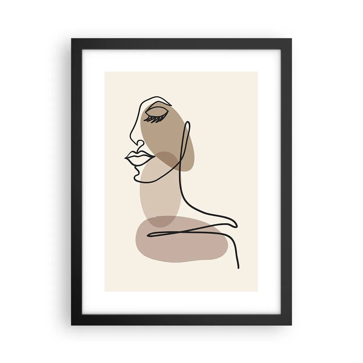 Plakat i sort ramme - En vis linje af skønhed - 30x40 cm