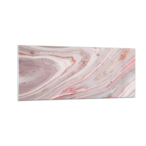 Billede på glas - Flydende lyserødt - 100x40 cm
