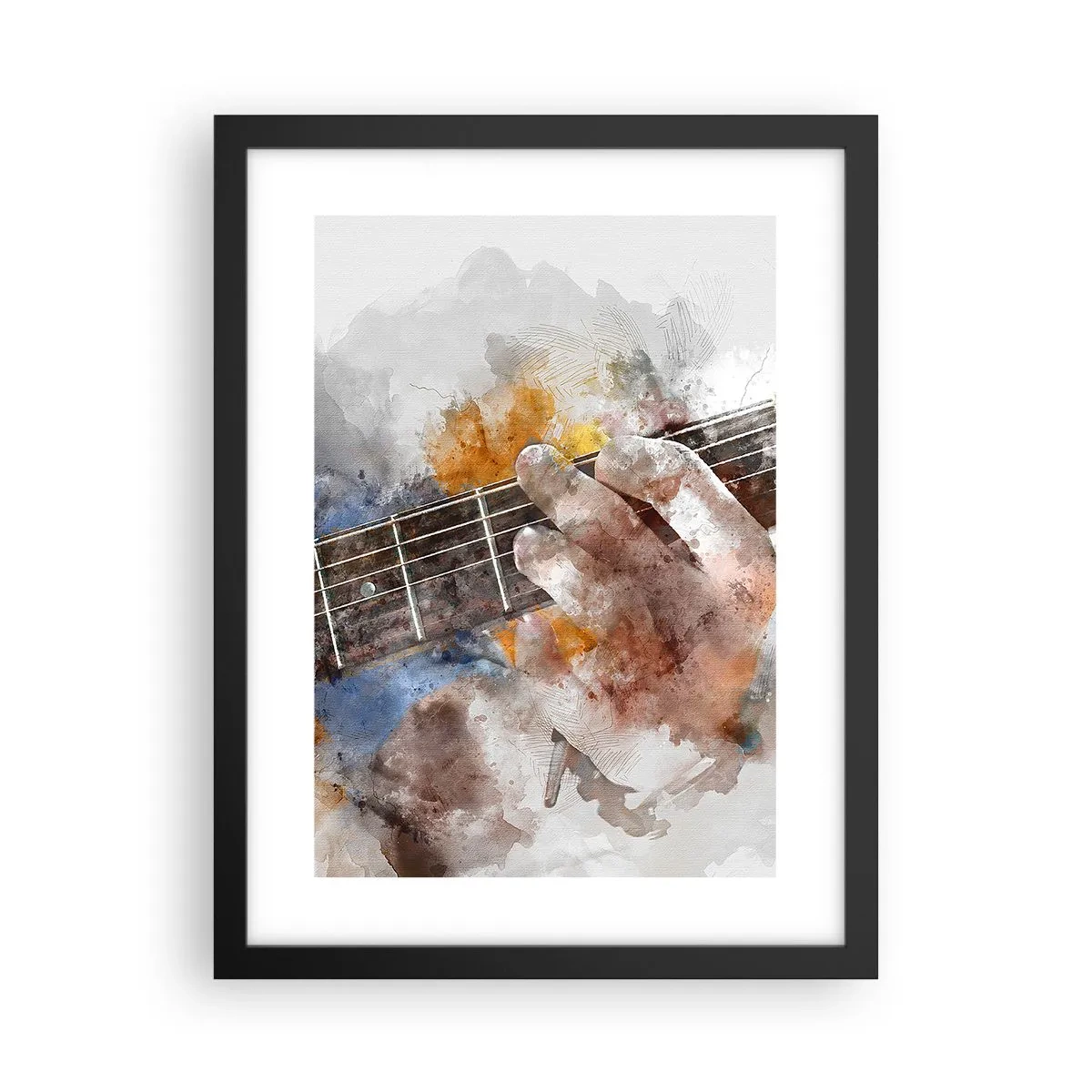 Plakat i sort ramme - Poesi mellem strengene - 30x40 cm