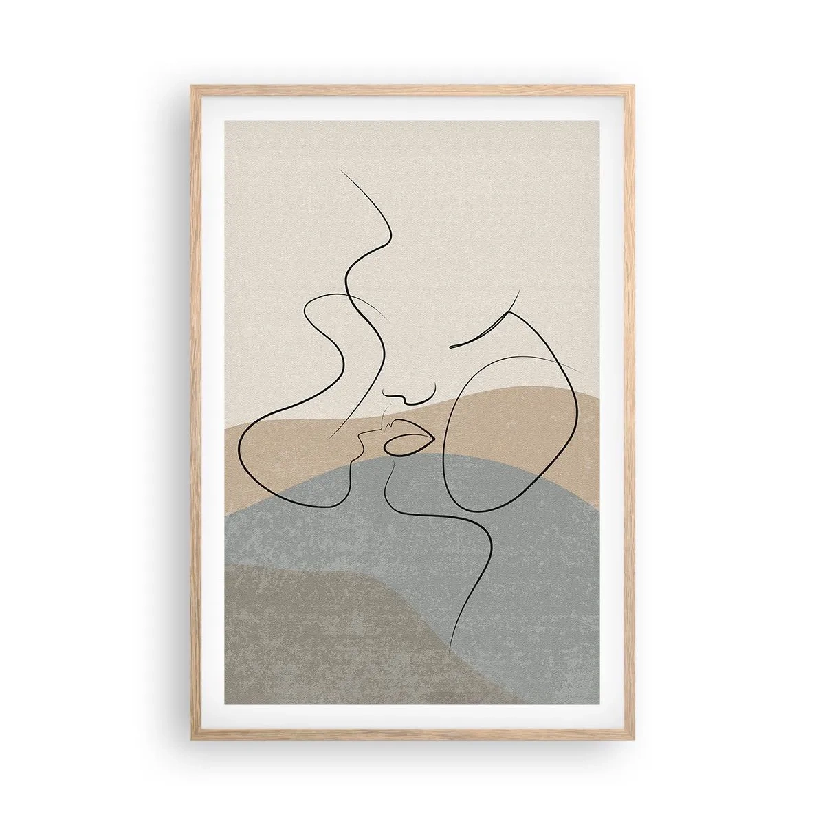 Plakat i ramme af lyst egetræ - Som et penselstrøg - 61x91 cm