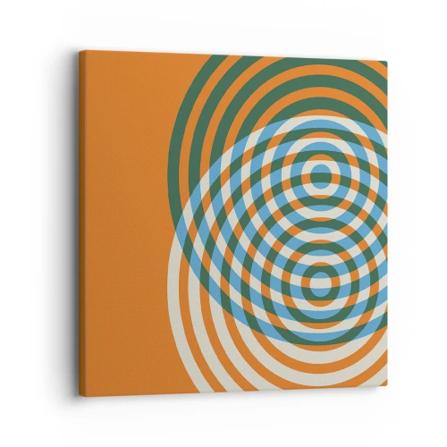 Lærredstryk - Billede på lærred - Abstrakt cirkulær variation - 30x30 cm