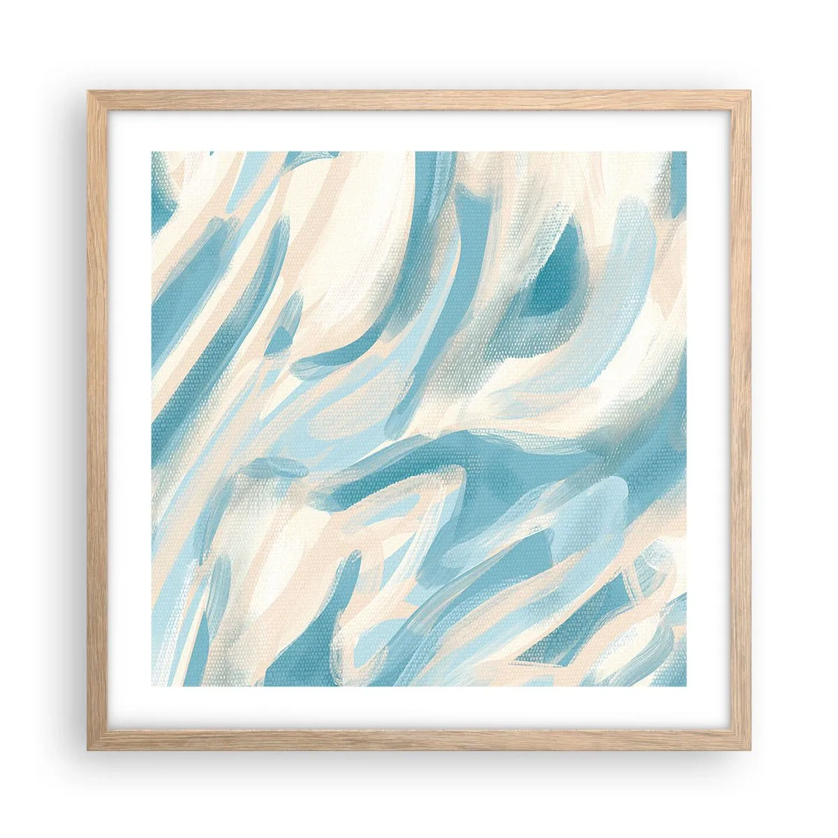 Plakat i ramme af lyst egetræ - Forårsbriser - 50x50 cm