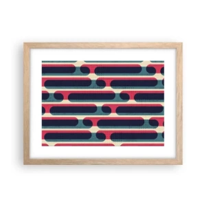 Plakat i ramme af lyst egetræ - Indad og fremad - 40x30 cm