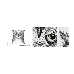 Prøve Fototapet Premium Canvas - Klogt og med kærlighed - Ugle, For børn, Dyr - 100x30 cm