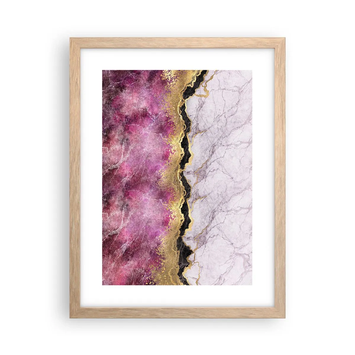 Plakat i ramme af lyst egetræ - På grænsen - 30x40 cm