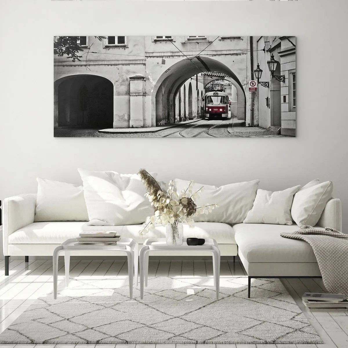 Billede på glas - Gennem byens labyrint - 100x40 cm