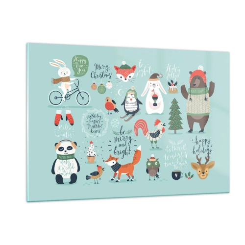 Billede på glas - Må det altid være jul allerede nu! - 120x80 cm