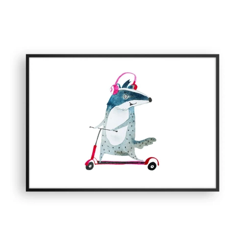 Plakat i sort ramme - Grævlingens glæder - 100x70 cm