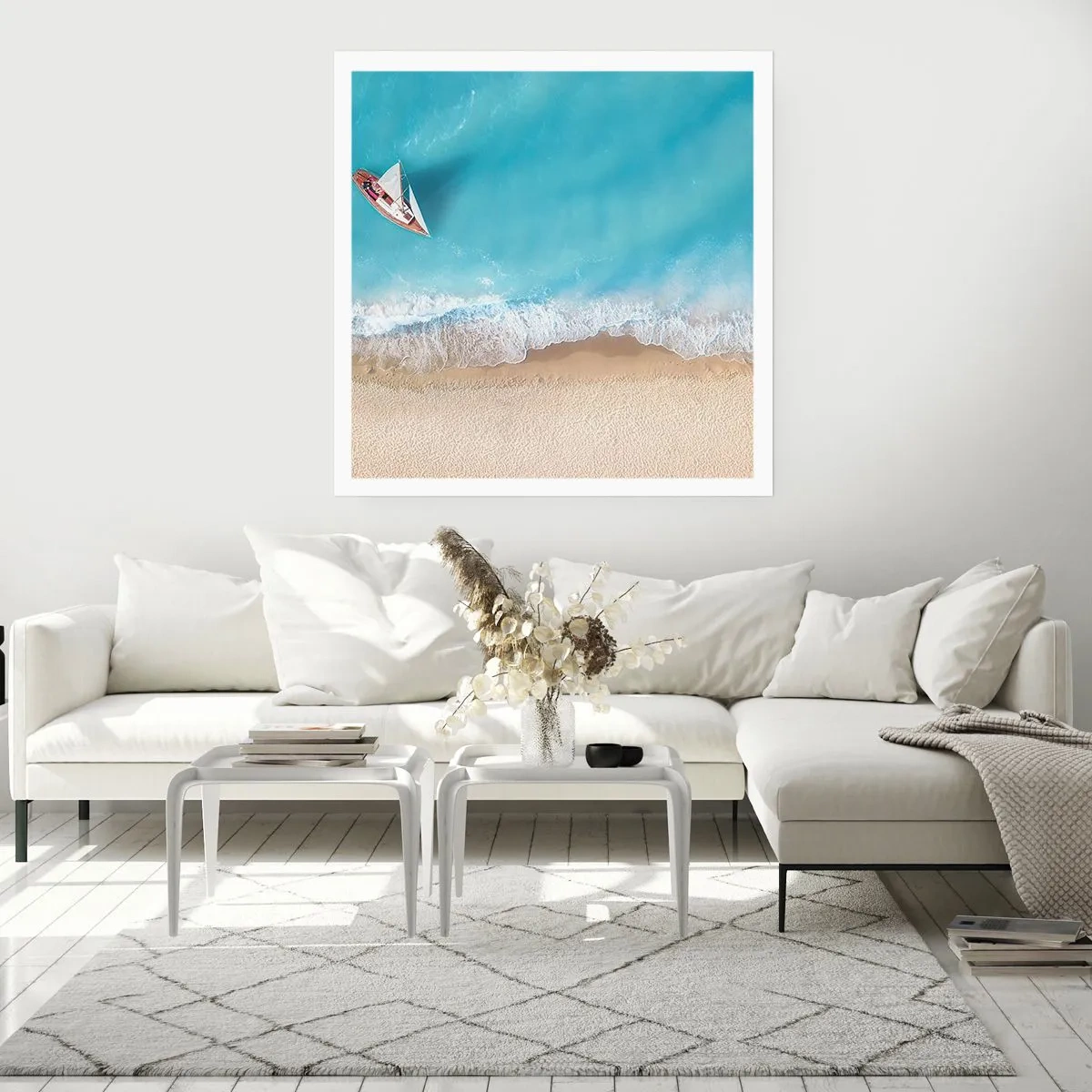 Plakat - På grænsen mellem blå og guld - 50x50 cm