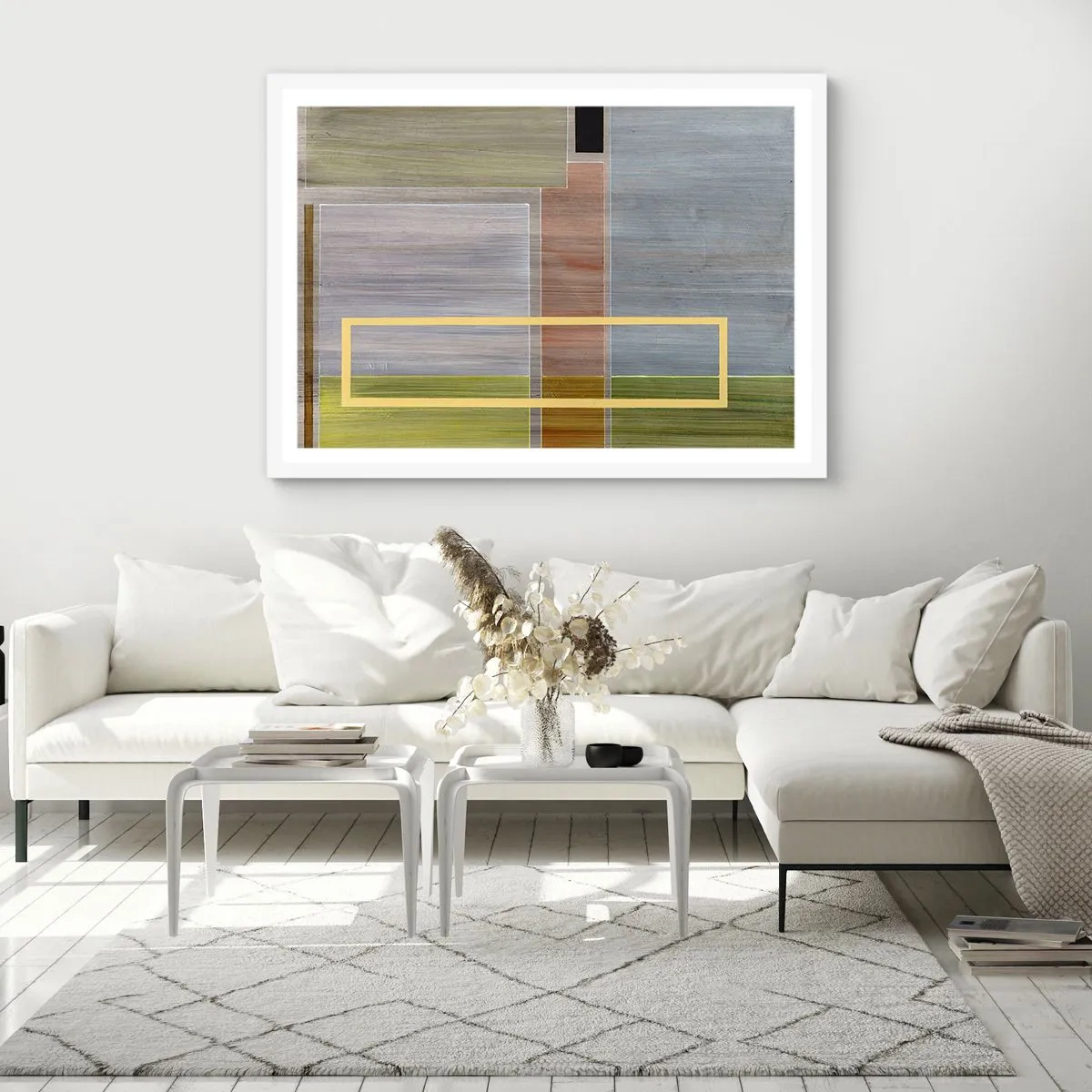 Plakat i hvid ramme - Lige og rolig - 40x30 cm