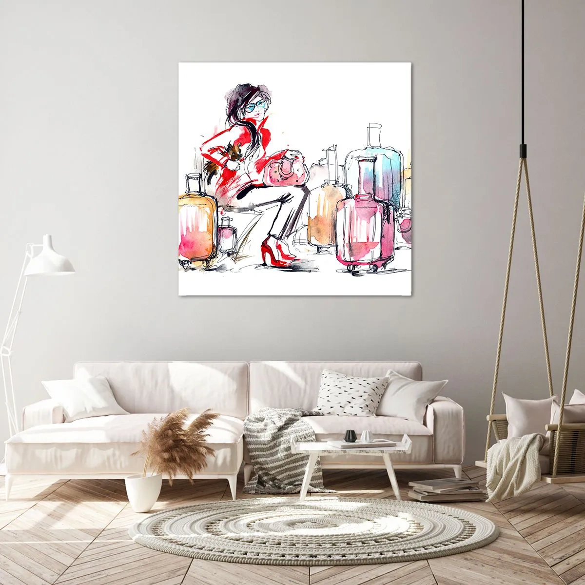 Lærredstryk - Billede på lærred - Lad os sætte os ned, inden vi rejser - 70x70 cm