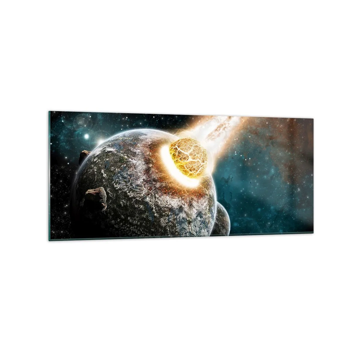 Billede på glas - Udslettelse eller fødsel? - 120x50 cm