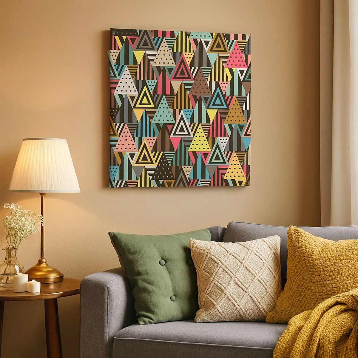 Lærredstryk - Billede på lærred - I takt på tre - 30x30 cm