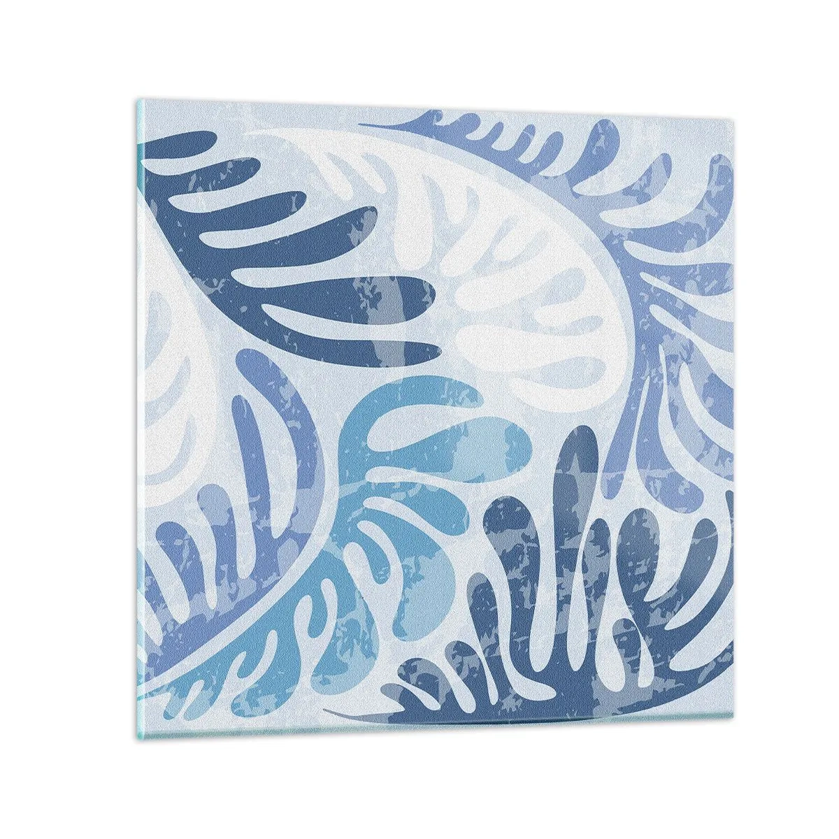 Billede på glas - Blå bregner - 70x70 cm