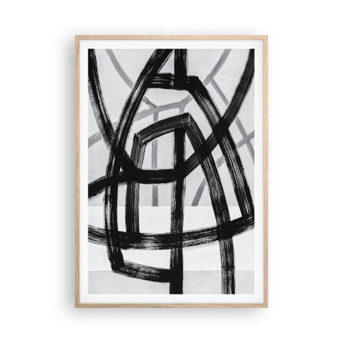 Plakat i ramme af lyst egetræ - Opbygning af dybde - 70x100 cm