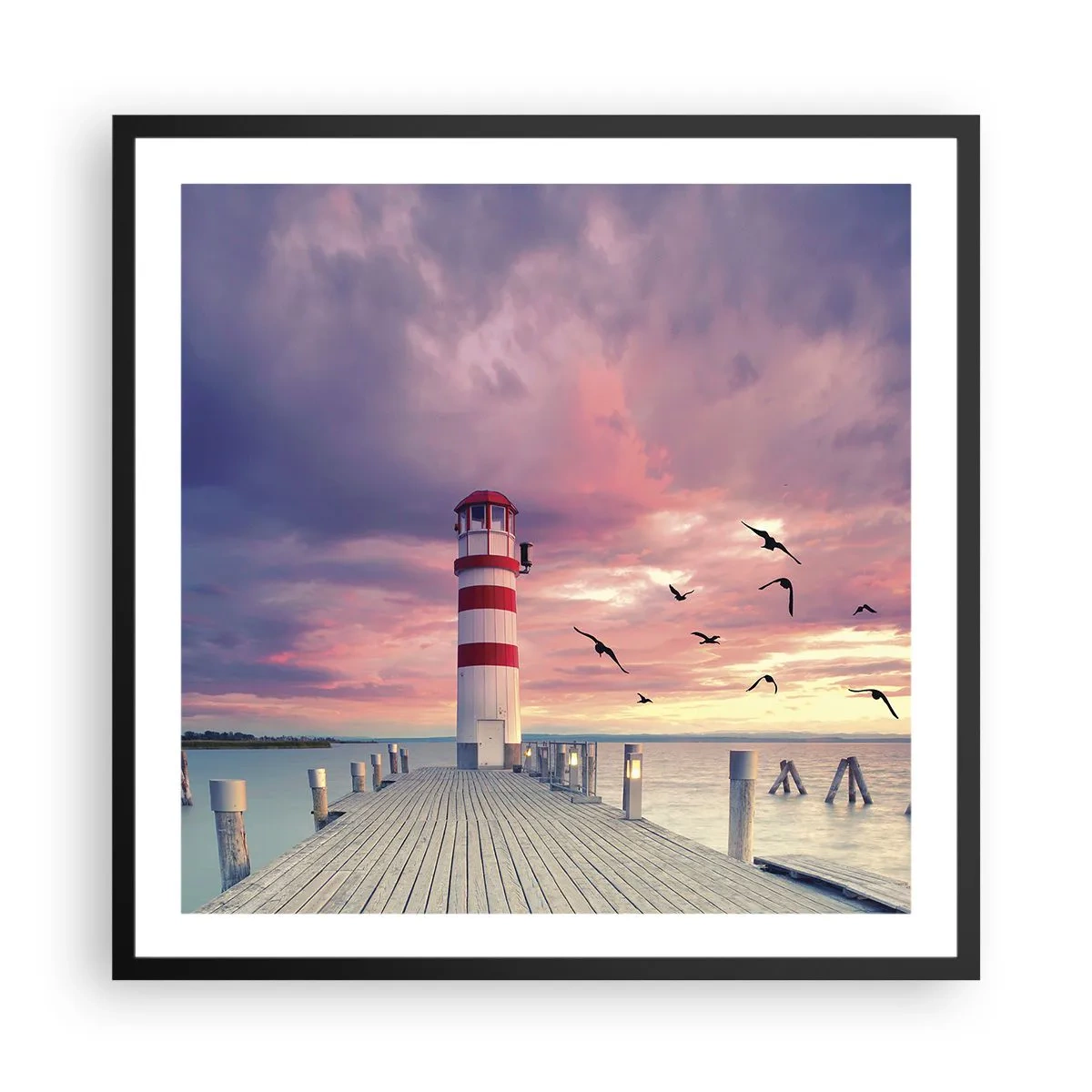 Plakat i sort ramme - Det er tid til havnen - 60x60 cm