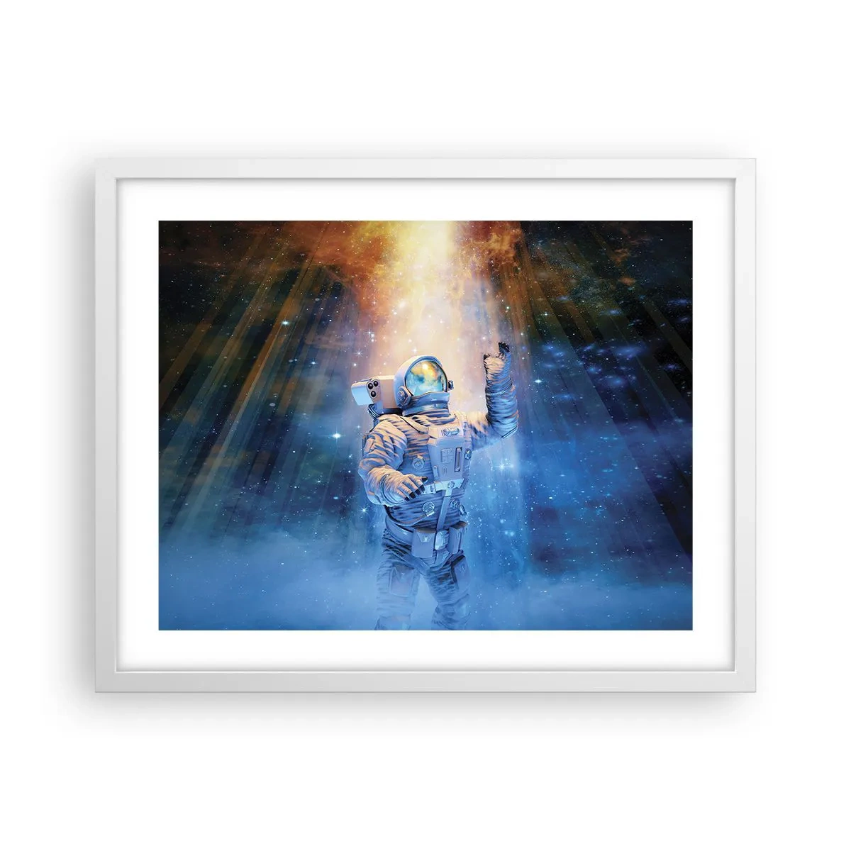 Plakat i hvid ramme - Endelig på destinationen - 50x40 cm