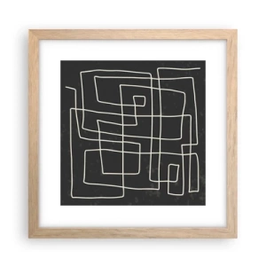 Plakat i ramme af lyst egetræ - Ikke helt så enkel - 30x30 cm