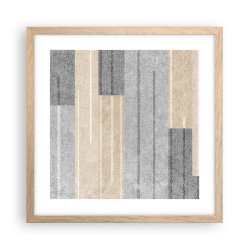 Plakat i ramme af lyst egetræ - Komposition: hold den lodret - 40x40 cm