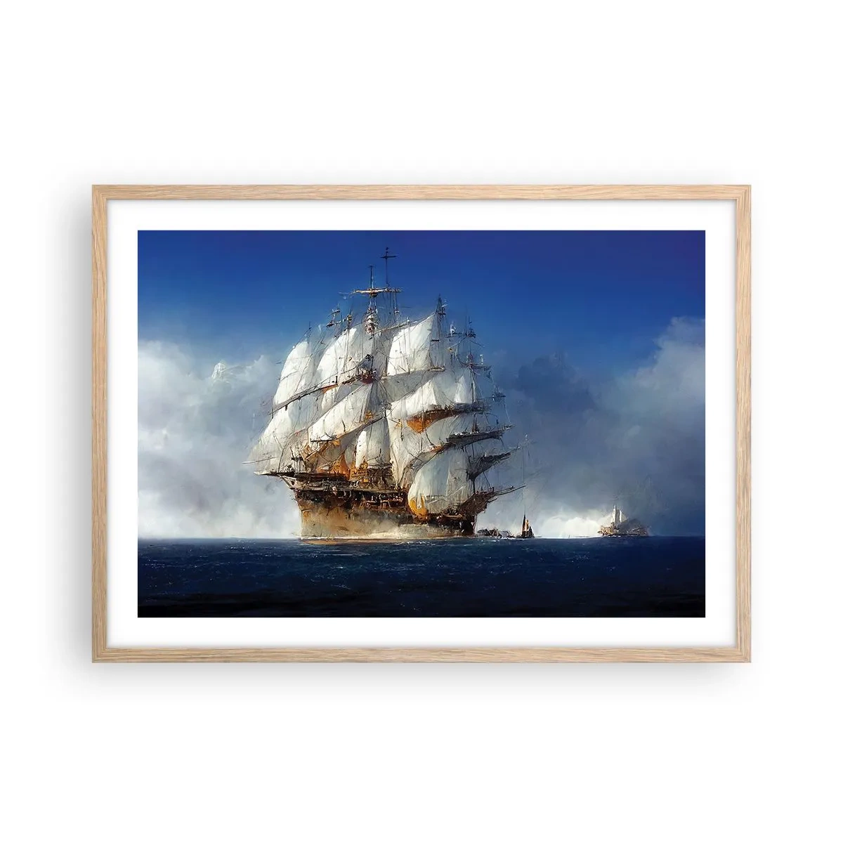 Plakat i ramme af lyst egetræ - Den store herlighed! - 70x50 cm