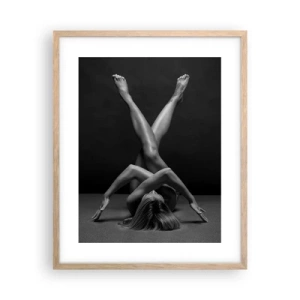 Plakat i ramme af lyst egetræ - Nøgenhedens geometri - 40x50 cm