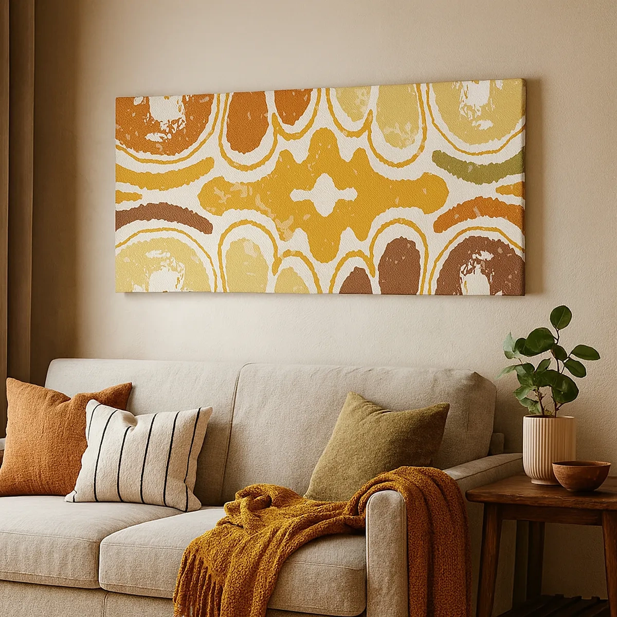 Lærredstryk - Billede på lærred - Sentimental abstraktion - 30x30 cm