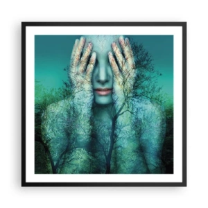 Plakat i sort ramme - Nedsænket i blåt - 60x60 cm