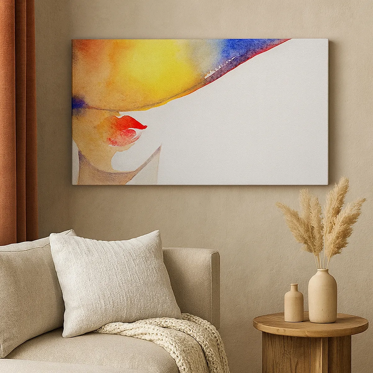 Lærredstryk - Billede på lærred - Portræt af en dame    - 30x30 cm