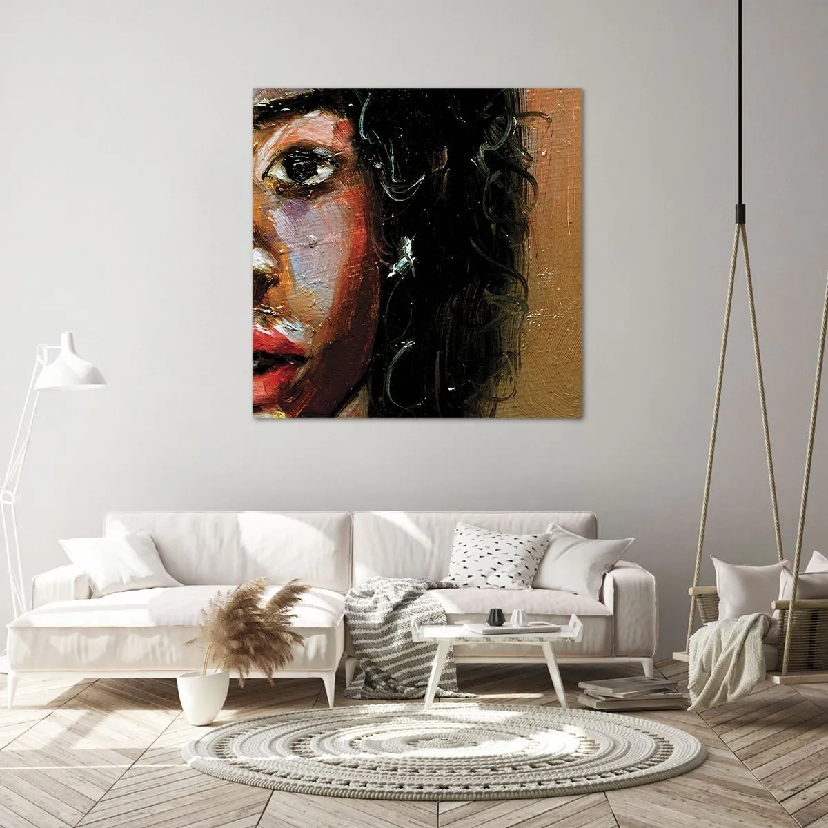 Lærredstryk - Billede på lærred - Sort og glitter - 30x30 cm