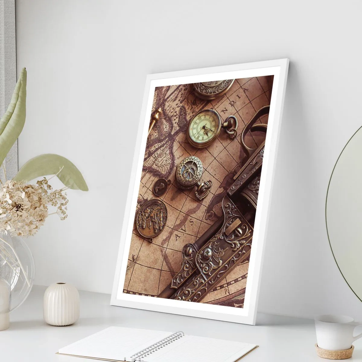 Plakat i hvid ramme - Opkald til eventyr - 30x40 cm