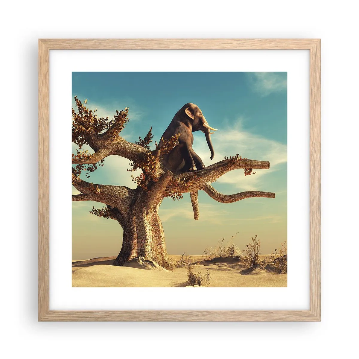Plakat i ramme af lyst egetræ - Et nyt synspunkt - 40x40 cm