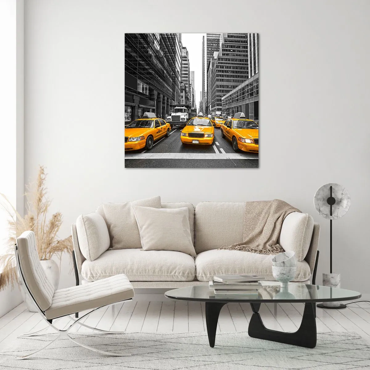 Billede på glas - Det er os, der farver byen - 70x70 cm