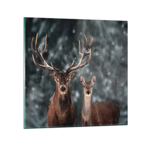 Billede på glas - Skovens herre og hans kone - 40x40 cm
