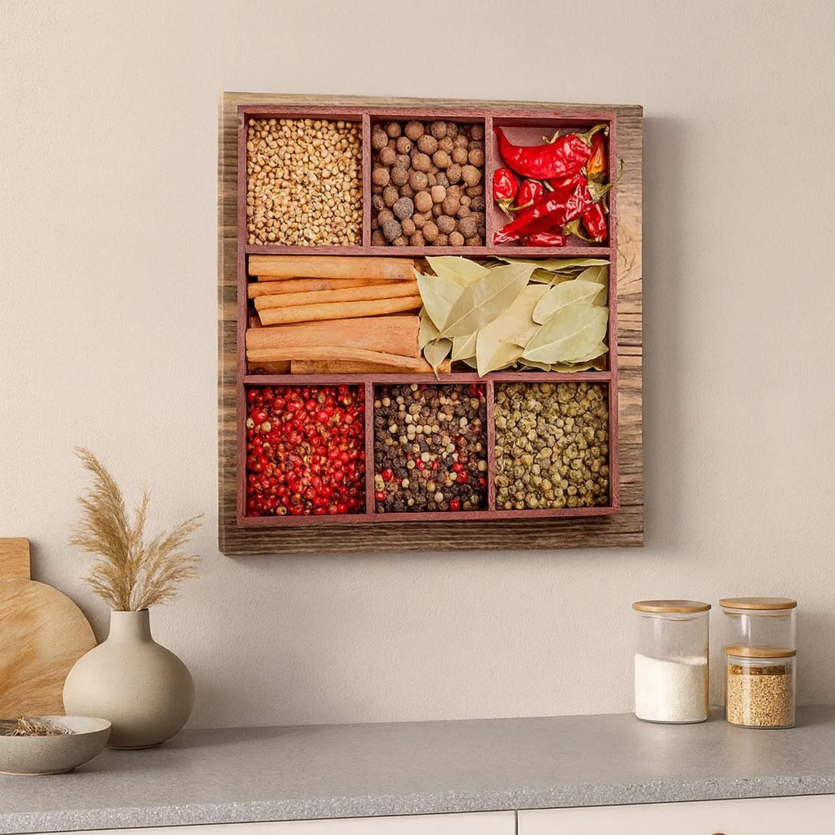 Lærredstryk - Billede på lærred - Orden af former, duftbuket af aromaer - 30x30 cm