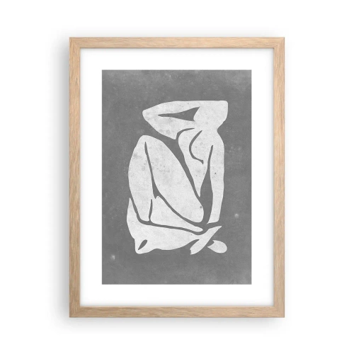 Plakat i ramme af lyst egetræ - I drømmerier - 30x40 cm