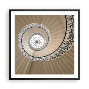 Plakat i sort ramme - I midten af en skal - 60x60 cm